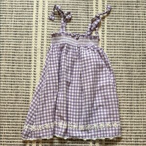 Charming Purple Checkered Kids Dress